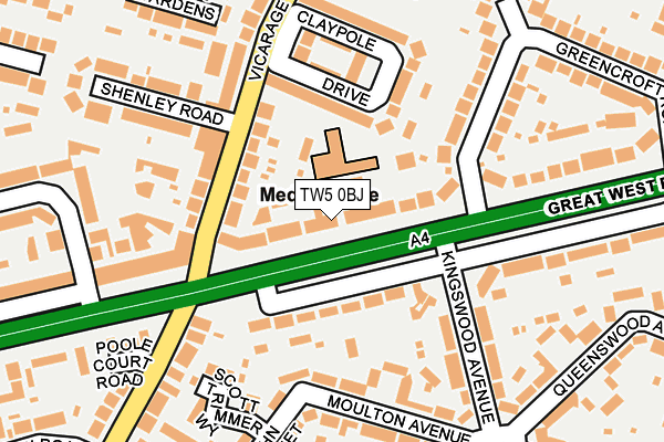 TW5 0BJ map - OS OpenMap – Local (Ordnance Survey)