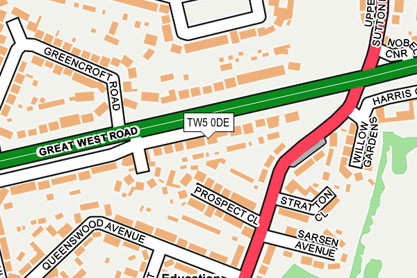 TW5 0DE map - OS OpenMap – Local (Ordnance Survey)