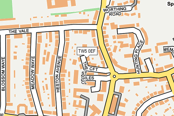 TW5 0EF map - OS OpenMap – Local (Ordnance Survey)