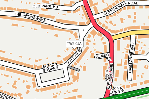 TW5 0JA map - OS OpenMap – Local (Ordnance Survey)