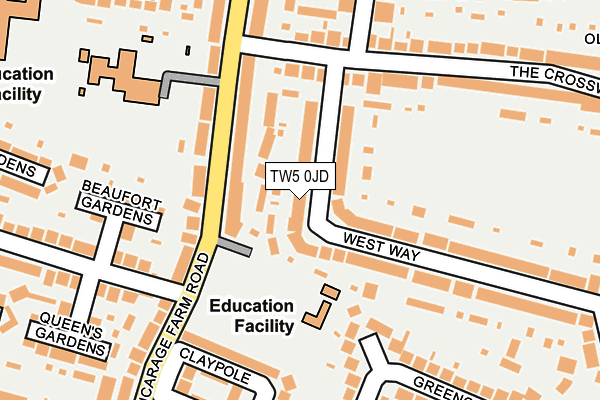 TW5 0JD map - OS OpenMap – Local (Ordnance Survey)