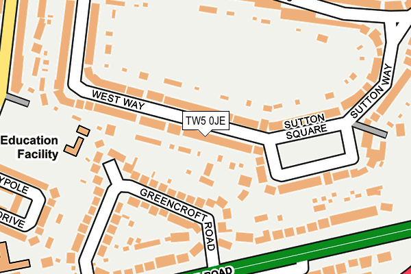 TW5 0JE map - OS OpenMap – Local (Ordnance Survey)