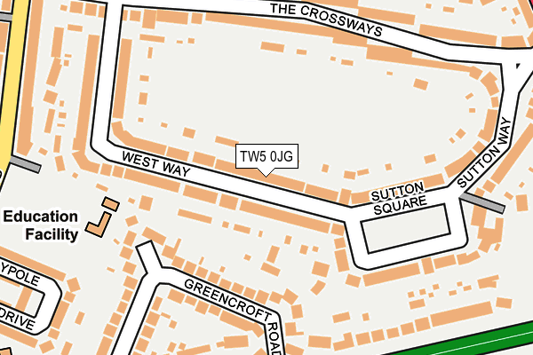 TW5 0JG map - OS OpenMap – Local (Ordnance Survey)