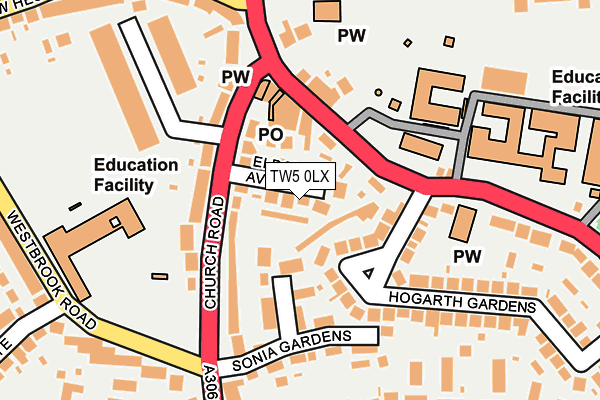 TW5 0LX map - OS OpenMap – Local (Ordnance Survey)