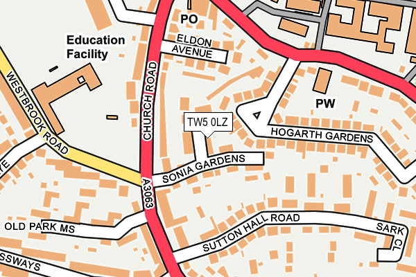 TW5 0LZ map - OS OpenMap – Local (Ordnance Survey)