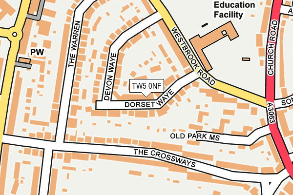 TW5 0NF map - OS OpenMap – Local (Ordnance Survey)