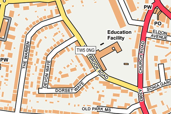 TW5 0NG map - OS OpenMap – Local (Ordnance Survey)