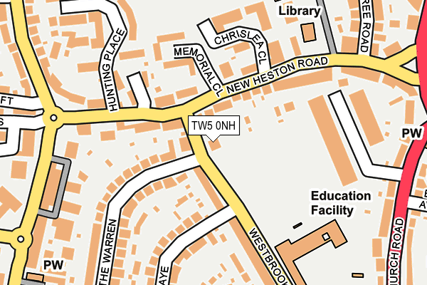 TW5 0NH map - OS OpenMap – Local (Ordnance Survey)