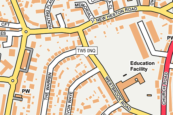 TW5 0NQ map - OS OpenMap – Local (Ordnance Survey)