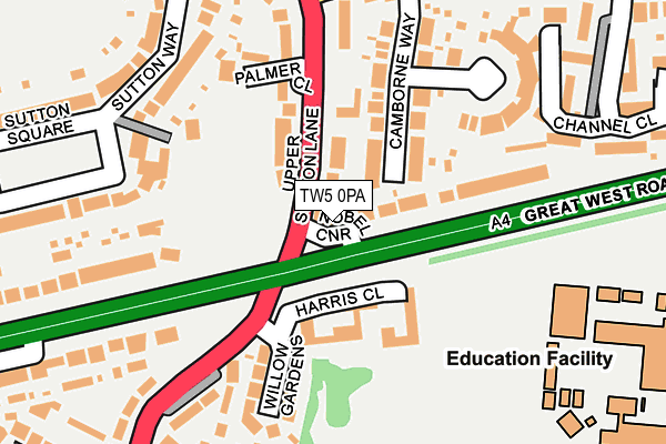 TW5 0PA map - OS OpenMap – Local (Ordnance Survey)