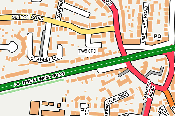 TW5 0PD map - OS OpenMap – Local (Ordnance Survey)