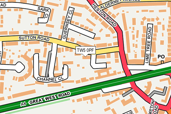 TW5 0PF map - OS OpenMap – Local (Ordnance Survey)