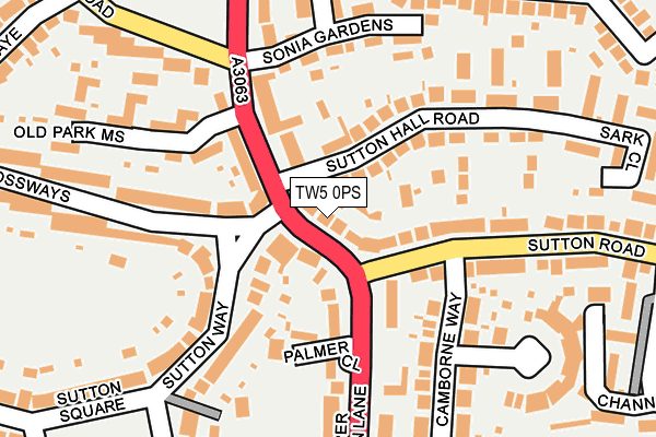TW5 0PS map - OS OpenMap – Local (Ordnance Survey)