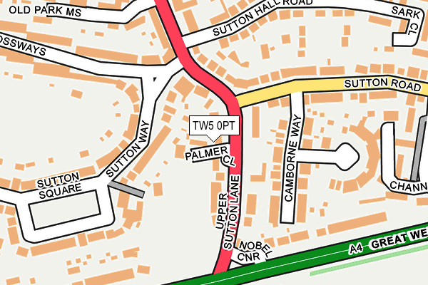 TW5 0PT map - OS OpenMap – Local (Ordnance Survey)