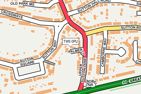 TW5 0PU map - OS OpenMap – Local (Ordnance Survey)
