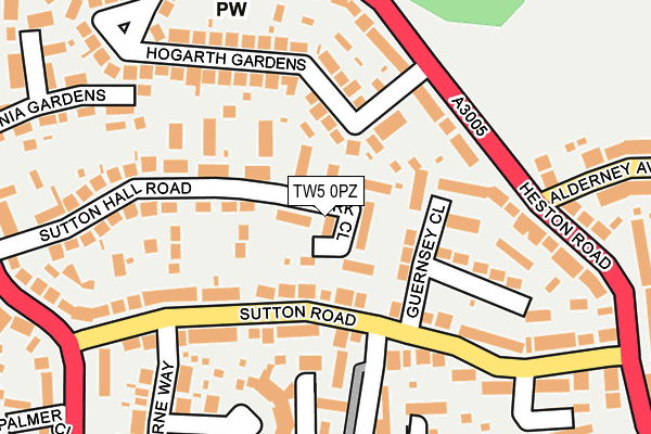 TW5 0PZ map - OS OpenMap – Local (Ordnance Survey)