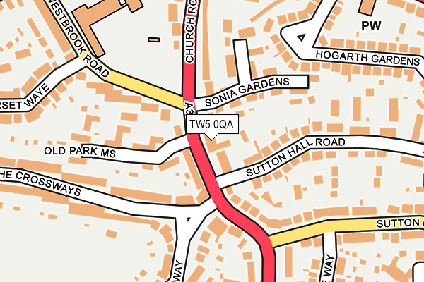 TW5 0QA map - OS OpenMap – Local (Ordnance Survey)