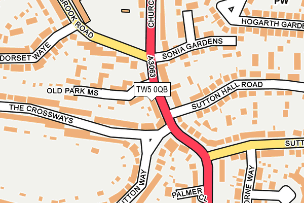 TW5 0QB map - OS OpenMap – Local (Ordnance Survey)