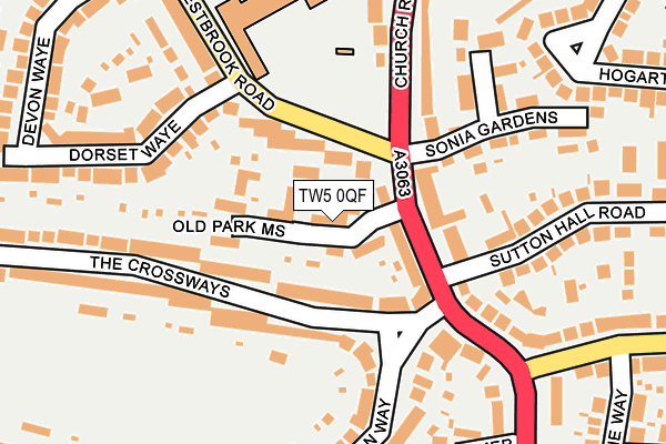 TW5 0QF map - OS OpenMap – Local (Ordnance Survey)