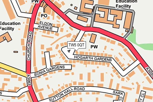 TW5 0QT map - OS OpenMap – Local (Ordnance Survey)