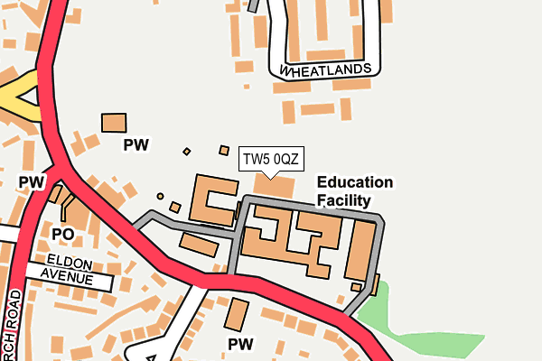 TW5 0QZ map - OS OpenMap – Local (Ordnance Survey)