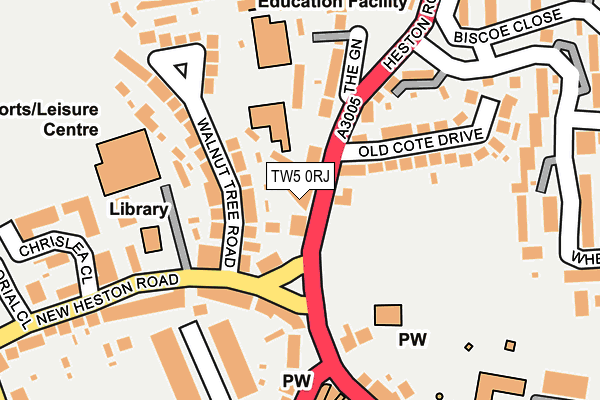 TW5 0RJ map - OS OpenMap – Local (Ordnance Survey)