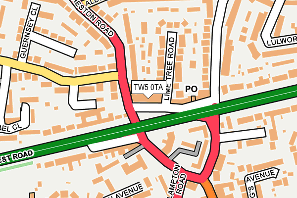 TW5 0TA map - OS OpenMap – Local (Ordnance Survey)