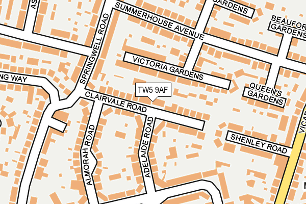 TW5 9AF map - OS OpenMap – Local (Ordnance Survey)
