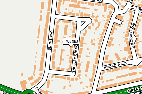 TW5 9BJ map - OS OpenMap – Local (Ordnance Survey)