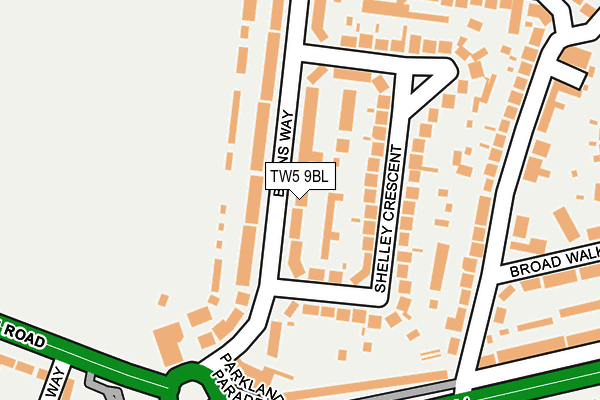 TW5 9BL map - OS OpenMap – Local (Ordnance Survey)