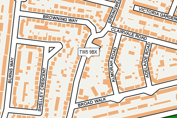 TW5 9BX map - OS OpenMap – Local (Ordnance Survey)
