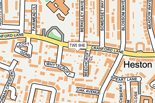 TW5 9HE map - OS OpenMap – Local (Ordnance Survey)