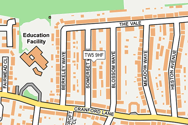 TW5 9HF map - OS OpenMap – Local (Ordnance Survey)