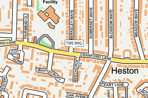 TW5 9HQ map - OS OpenMap – Local (Ordnance Survey)
