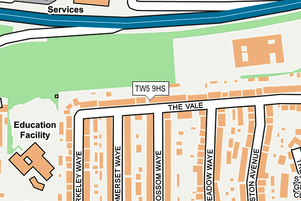TW5 9HS map - OS OpenMap – Local (Ordnance Survey)