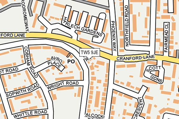 TW5 9JE map - OS OpenMap – Local (Ordnance Survey)