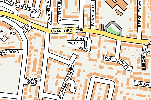 TW5 9JX map - OS OpenMap – Local (Ordnance Survey)