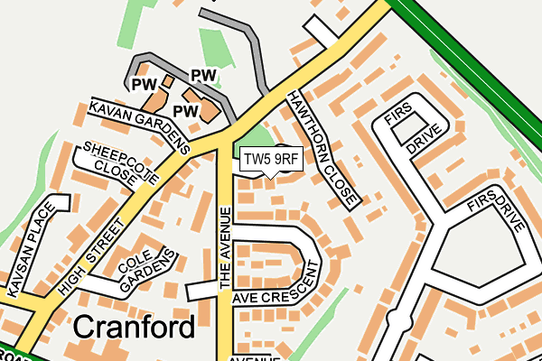TW5 9RF map - OS OpenMap – Local (Ordnance Survey)