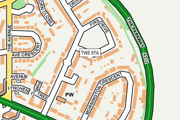 TW5 9TA map - OS OpenMap – Local (Ordnance Survey)