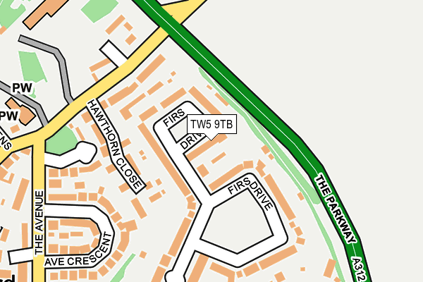 TW5 9TB map - OS OpenMap – Local (Ordnance Survey)