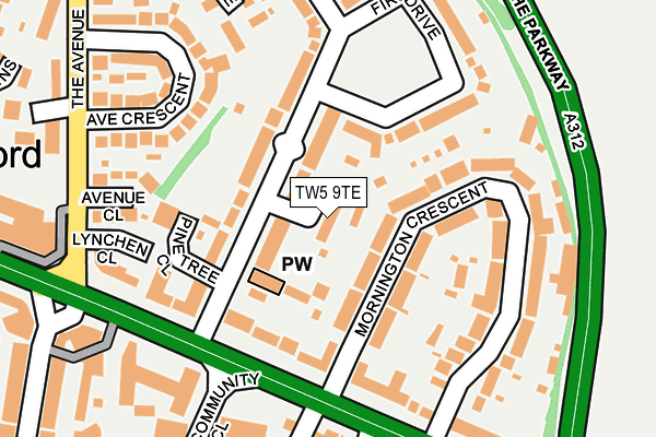 TW5 9TE map - OS OpenMap – Local (Ordnance Survey)