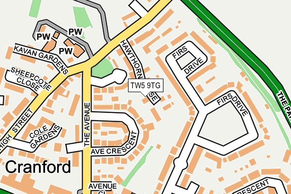 TW5 9TG map - OS OpenMap – Local (Ordnance Survey)