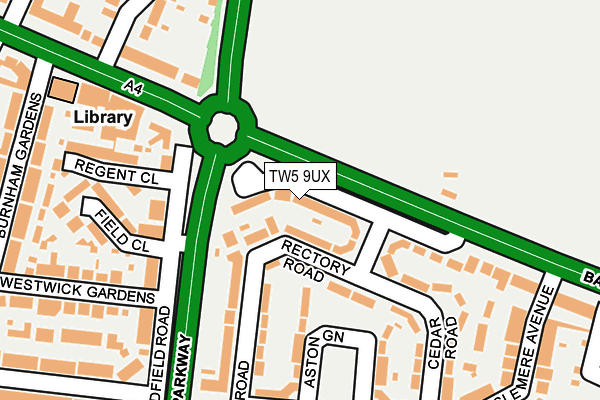 TW5 9UX map - OS OpenMap – Local (Ordnance Survey)