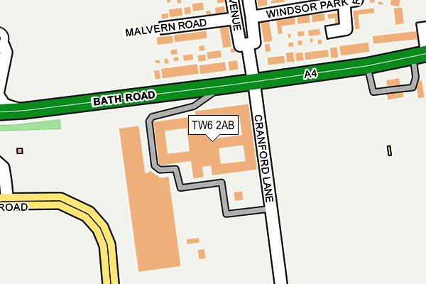 TW6 2AB map - OS OpenMap – Local (Ordnance Survey)