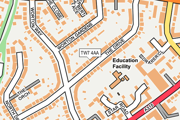 TW7 4AA map - OS OpenMap – Local (Ordnance Survey)