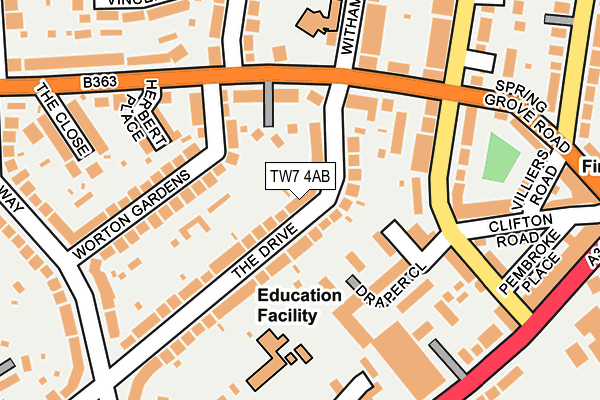 TW7 4AB map - OS OpenMap – Local (Ordnance Survey)