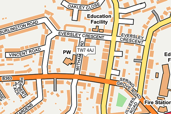 TW7 4AJ map - OS OpenMap – Local (Ordnance Survey)