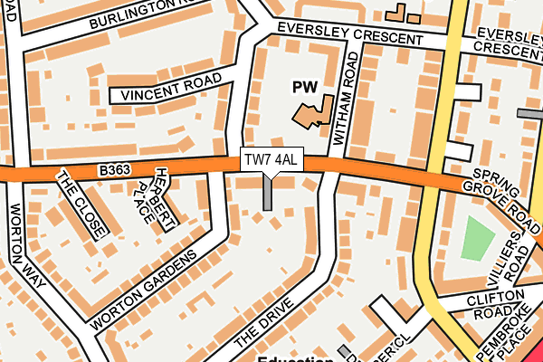 TW7 4AL map - OS OpenMap – Local (Ordnance Survey)