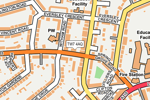 TW7 4AQ map - OS OpenMap – Local (Ordnance Survey)