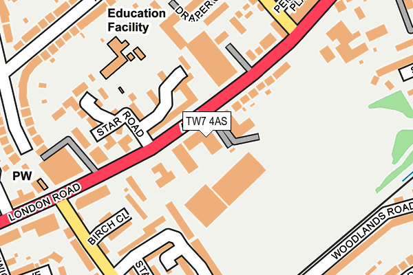TW7 4AS map - OS OpenMap – Local (Ordnance Survey)
